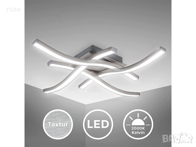 НОВИ! LED полилей таванна лампа 2600Im 3000К IP20, снимка 3 - Лампи за таван - 40705577