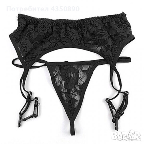 Еротично бельо дамски дантелен жартиер в комплект с прашки - Код: G1276, снимка 3 - Бельо - 51988683