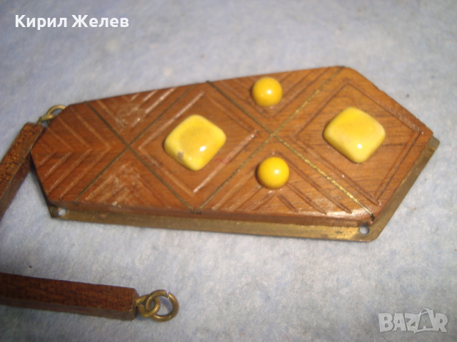 РЕТРО УКРАШЕНИЕ - ДЪРВОРЕЗБА МЕСИНГ КЕРАМИКА ХУДОЖЕСТВЕНА СТАРА РЪЧНА МАЙСТОРСКА ИЗРАБОТКА 74461, снимка 8 - Антикварни и старинни предмети - 36323796