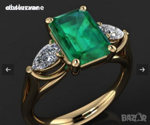 Пръстен смарагд и диаманти 💓, снимка 1