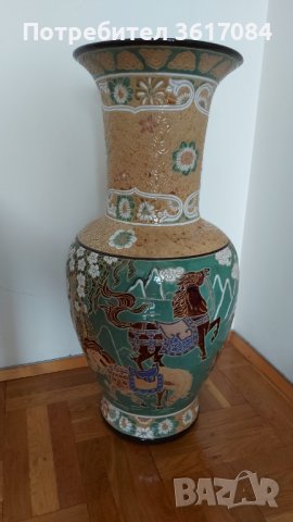Голяма ръчно изработена ваза от Сайгон за под от 70-те години (порцелан, керамика), снимка 6 - Вази - 41425886