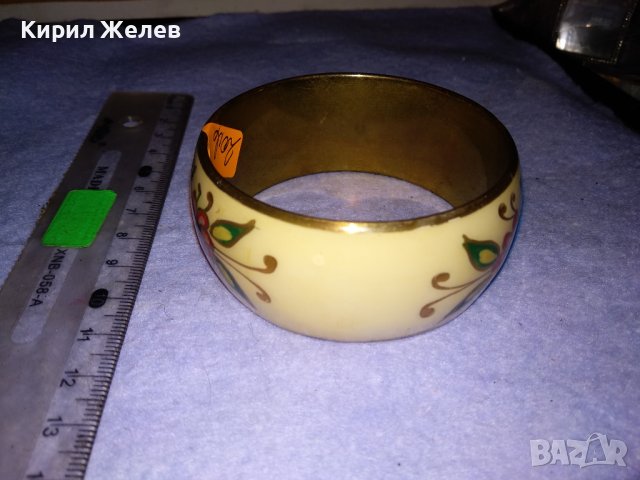 БРОНЗИРАНА РЪЧНО ФЛОРАЛНО ИЗРИСУВАНА ВИНТИДЖ - АРТ ГРИВНА 16710, снимка 6 - Гривни - 41267948