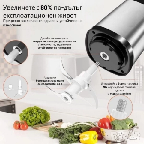 Електрически чопър с купа от неръждаема стомана Royalty Line RL-MCE300.34.18 / RL-MCE600.34.18, снимка 2 - Друга електроника - 51854065