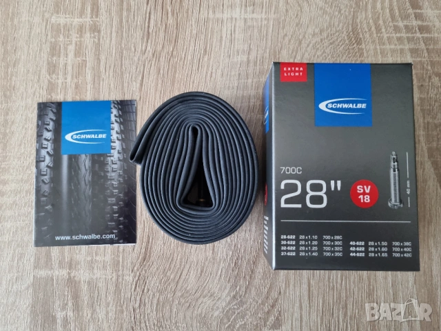 Вътрешна гума за велосипед Schwalbe 700C, 28", снимка 5 - Части за велосипеди - 53823943