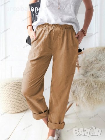 Нови дамски едноцветни ежедневни еластични прави панталони с висока талия, 9цвята , снимка 9 - Панталони - 41249456