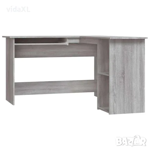 vidaXL Ъглово бюро, сив сонома, 120x140x75 см, инженерно дърво