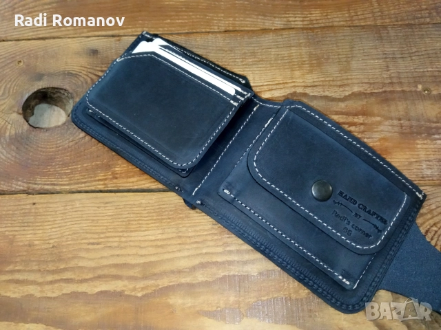 Ръчно изработен мъжки кожен портфейл 