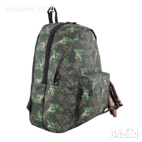 Ученическа раница с подсилен гръб и бандана, My Way, Каки, снимка 2 - Раници - 41811028