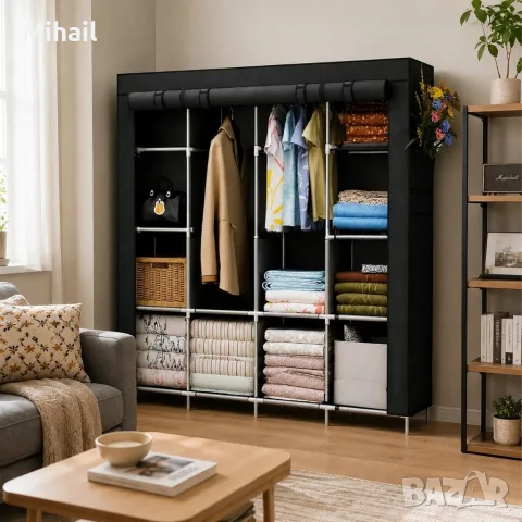 Сгъваем текстилен гардероб XXL 175x45x170cm – просторен, здрав и практичен