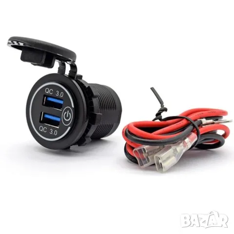 Панел 3 в 1 с волтметър два QC3.0 USB порта и 12V гнездо, снимка 3 - Аксесоари и консумативи - 55865457