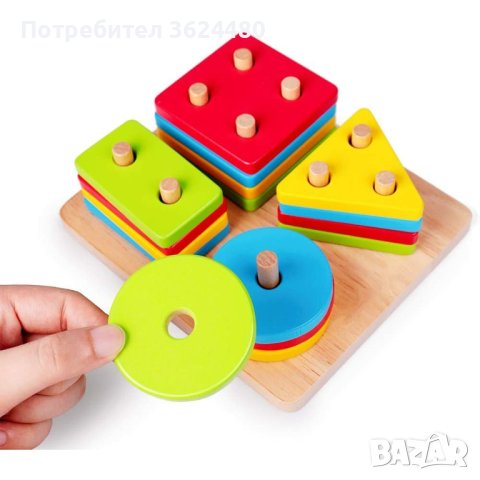 Дървен пъзел за нанизване , снимка 2 - Образователни игри - 41606114