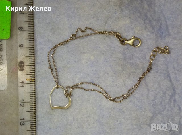 ФИНА СРЕБЪРНА ГРИВНА СРЕБРО 925 със СРЕБЪРНО СЪРЧИЦЕ 40265, снимка 4 - Гривни - 42379009