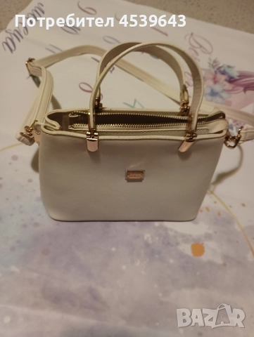 Елегантна дамска бяла чанта с дръжка, снимка 5 - Чанти - 52859392