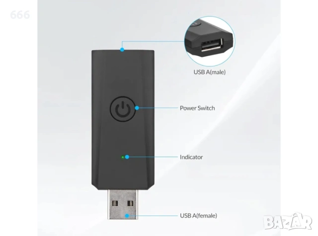 Безжичен USB-A захранващ ключ, снимка 5 - Друга електроника - 53450579