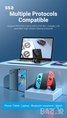 Vention Fast Charger Wall - QC4.0, PD3.0 Type-C, 30W - FAIB0 , FAIW0, снимка 8 - Кабели и адаптери - 41323484