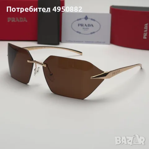 Слънчеви очила Prada Rimless Edition нови, черно и кафяво Унисекс, снимка 7 - Слънчеви и диоптрични очила - 56160891