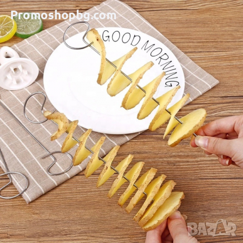 Нож / Уред за рязане на картофен чипс и зеленчуци на спирала, снимка 3 - Други - 36120856