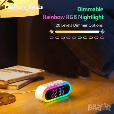 Нов малък дигитален часовник будилник RGB нощна светлина деца стая, снимка 3 - Други стоки за дома - 41287704