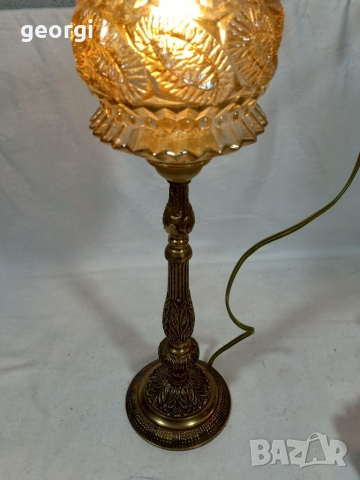 Ретро настолна бронзова лампа , снимка 1 - Настолни лампи - 36092186