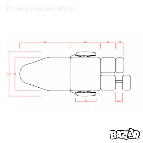 Стол за педикюр Extens (1 мотор) 190 х 56/74,5 х 60/78 см, снимка 5 - Педикюр и маникюр - 44404078