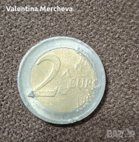 Монета от 2 евро с дефект, снимка 6 - Нумизматика и бонистика - 53566172