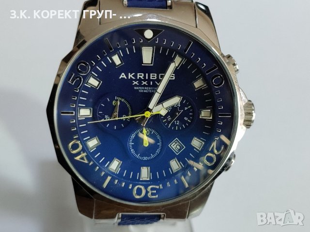 Мъжки часовник Akribos XXIV Conqueror Analog Blue Dial, снимка 3 - Мъжки - 40826558