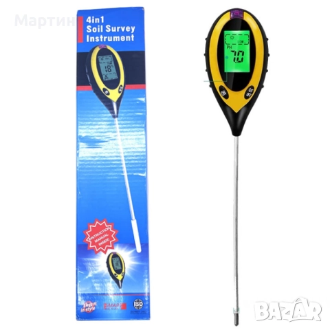 Детектор за почва 4 в 1 - влажност, pH стойност, температура, светлина, снимка 6 - Друга електроника - 51518517