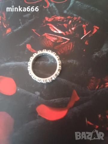 Сребърен пръстен с камъчета, снимка 6 - Пръстени - 53065490