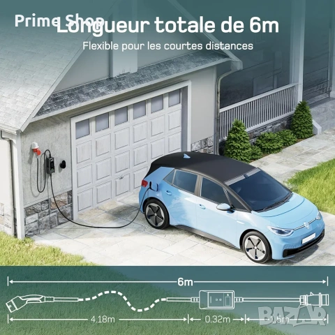 Преносимо зарядно за електромобили dé Mobile Wallbox 11kW Type 2, 6м + шуко, снимка 4 - Аксесоари и консумативи - 53568978