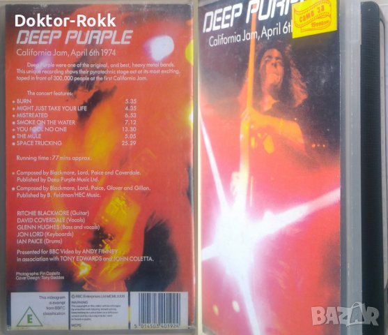 Deep Purple – California Jam, April 6th 1974 (VHS), снимка 2 - Други музикални жанрове - 39367358