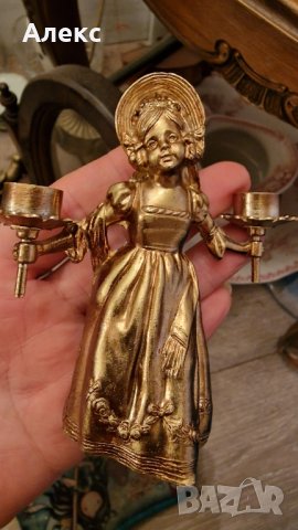 Прекрасен Малък Метален свещник– 10см, снимка 2 - Антикварни и старинни предмети - 39225747