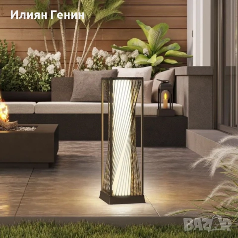 Соларна подова лампа Outsunny, ратан, със сензор за светлина, 25 LED , снимка 2 - Соларни лампи - 51782352