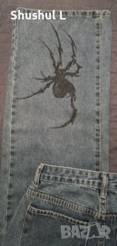 Нарисувани дамски дънки, снимка 2 - Дънки - 53478923