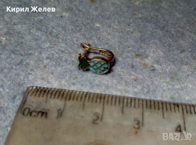 ФИГУРАЛНА ЕМАЙЛИРАНА СРЕБЪРНА ОБЕЦА АНАНАС СРЕБРО 925 ФИНА МАЙСТОРСКА АРТ ИЗРАБОТКА 48206, снимка 5 - Обеци - 49148803