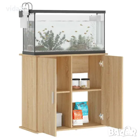 vidaXL Стойка за аквариум, дъб сонома, 81x36x73 см, инженерно дърво, снимка 4 - Аквариуми - 56148093