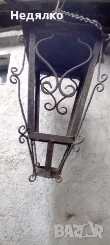 Стар,огромен фенер,полюлей,ковано желязо, снимка 4 - Антикварни и старинни предмети - 47992625