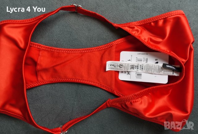 Луксозни нови сатенени червени леко изрязани бикини S/М, снимка 4 - Бельо - 42288455