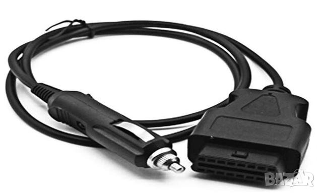 OBDII OBD2 16PIN Женско Конектор Автомобилна Запалка Адаптер 12V DC Кабел Авто Диагностика Преходник