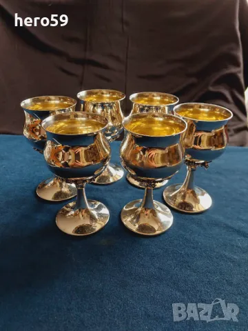 Прекрасни Сребърни чаши за вино,сребро 800,вместимост 200мл.тегло 1300гр.сребърна кана,сребърна чаша, снимка 1