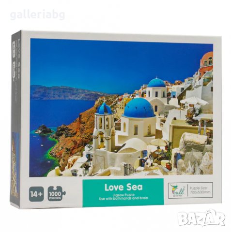 1000 части! Пъзел Love Sea, Santorini, Greece (Санторини, Гърция), снимка 1 - Игри и пъзели - 38983667