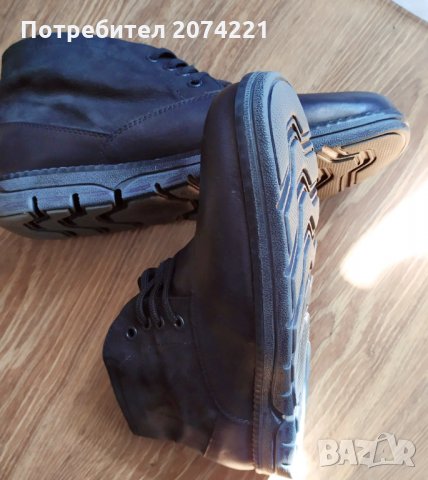 Ватирани боти от естествена кожа и велур, снимка 2 - Мъжки боти - 34023816