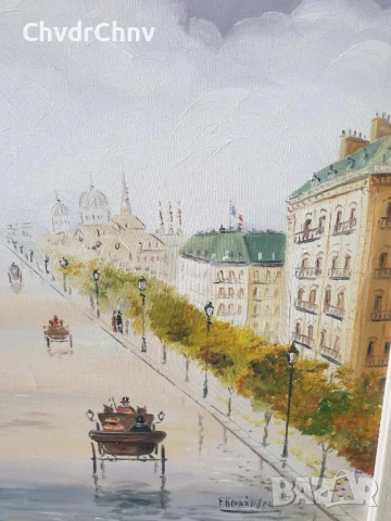 Hernandez 57х49см/2бр испански картини масло върху платно/градски пейзаж-Виена/картина дървена рамка, снимка 10 - Картини - 50953957