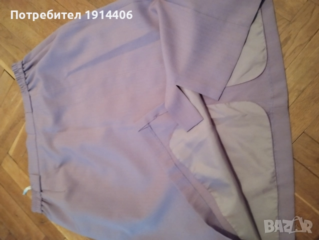 Пола елегантна лилава с плохи отпред, с подплата, прецизна изработка, , снимка 4 - Поли - 51869965