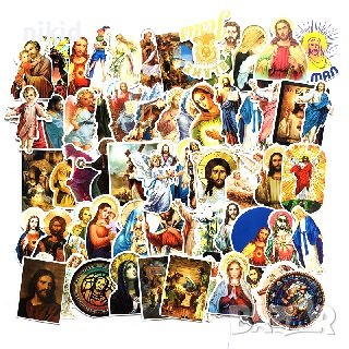 34 бр Исус Иисус Христос Дева Богородица Християнски самозалепващи лепенки стикери за украса декор