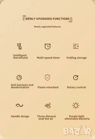 Електрически уред за сушене на обувки SHOEDRYER, Компактен, С антибактериално действие, Реглируем, снимка 12 - Сушилни - 53212219