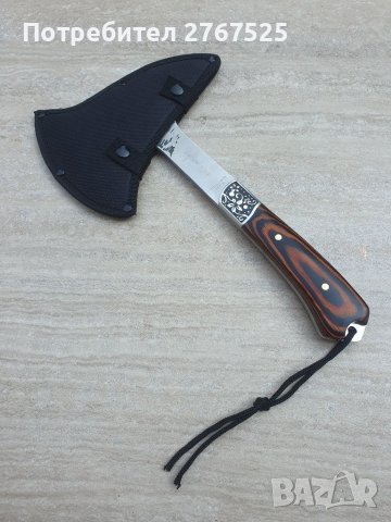 НОВА Руска туристическа къмпинг брадвичка брадва топор с ецван вълк , снимка 2 - Ножове - 41875953