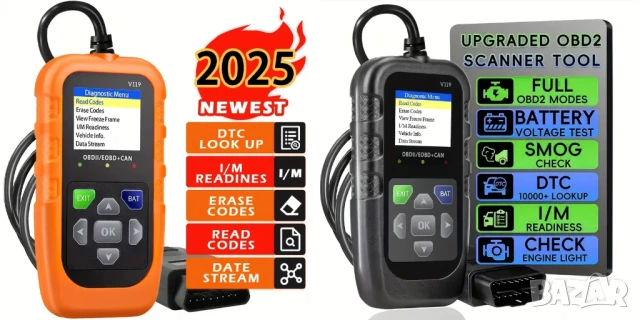 OBD2 EOBD автомобилен диагностичен кодочетец V119, снимка 3 - Аксесоари и консумативи - 47173086