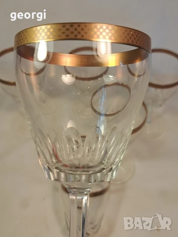 кристални чаши за вино със златен кант     26/1, снимка 9 - Чаши - 50492870