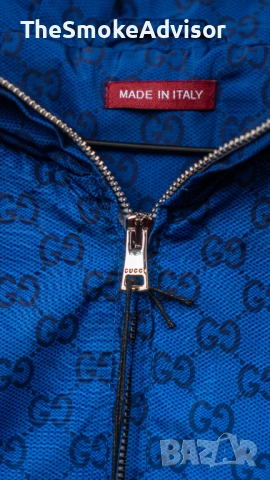 Яке Gucci Printed Technical Poplin Zip Jacket – Gradient Blue, снимка 3 - Якета - 52189956