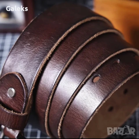 Луксозен, Мъжки, Спортен кожен колан S.WORKER* с кутия /Върхова телешка кожа!, снимка 18 - Колани - 50561964